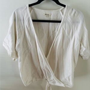 Madewell Ivory Wrap Blouse